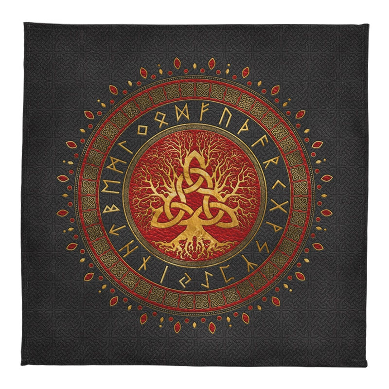 Thumbnail: Tree Of Life Tarot Tablecloth Spiritual Rune Celtic Knot Altar Cloth Pagan Divi