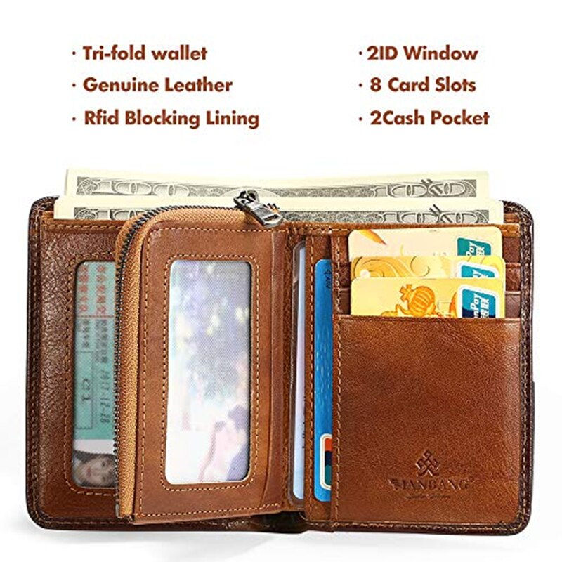 Thumbnail: ManBang HOT Genuine Leather Men Wallet Small Mini Card Holder Male Wallet Pocke
