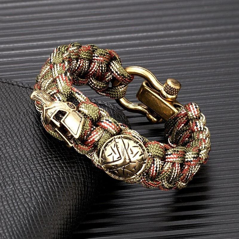 Thumbnail: Norse Vikings Spartan Warrior Wrap Bracelets Men Adjustable Shackle Buckle Camp
