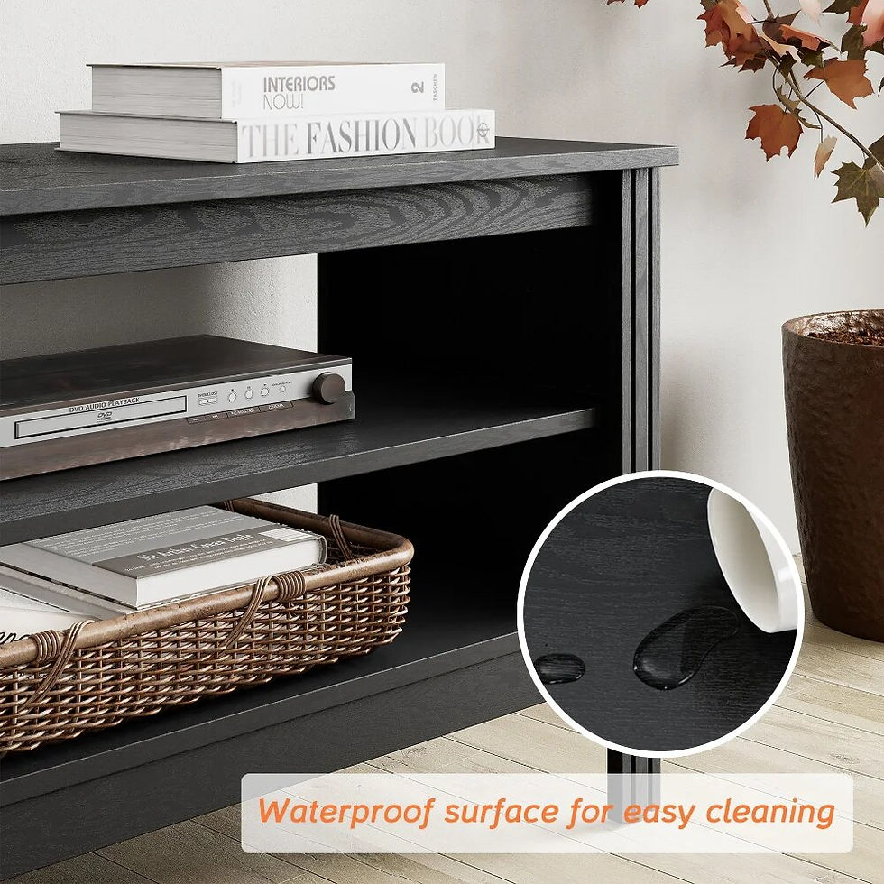 Miniaturebillede: TV Stand for 75 Inch TV with 4 Open Shelves, Wood TV Console Entertainment Cent