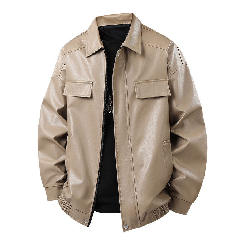 Thumbnail: Men Fashion Trend Autumn Winter Outdoor Highquality Imitation Leather Jacket Co