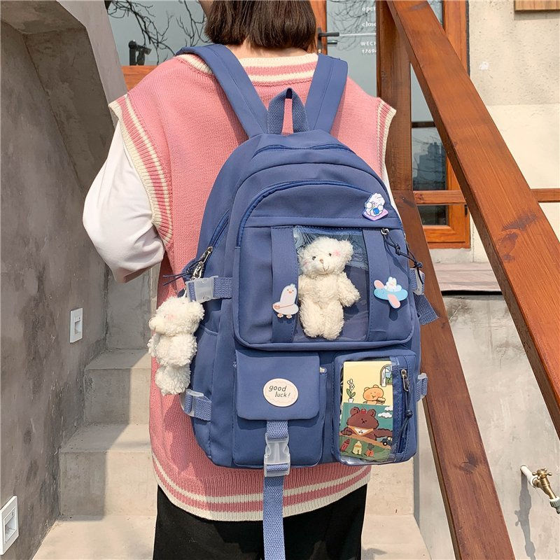 Thumbnail: Japanese High School Girls Backpack School Bags For Teenage Girls Multi Pockets