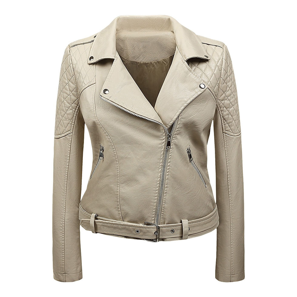 Thumbnail: Womens Faux Pu Leather Short Jacket Fashion Leather Motorcycle Jacket Motorcycl