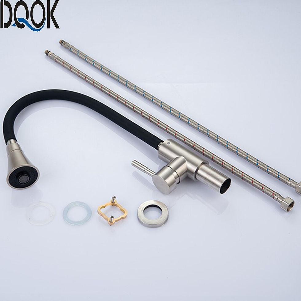 תמונה ממוזערת: DQOK Silica Gel Nose Any Direction Rotating Kitchen Faucet Cold and Hot Black