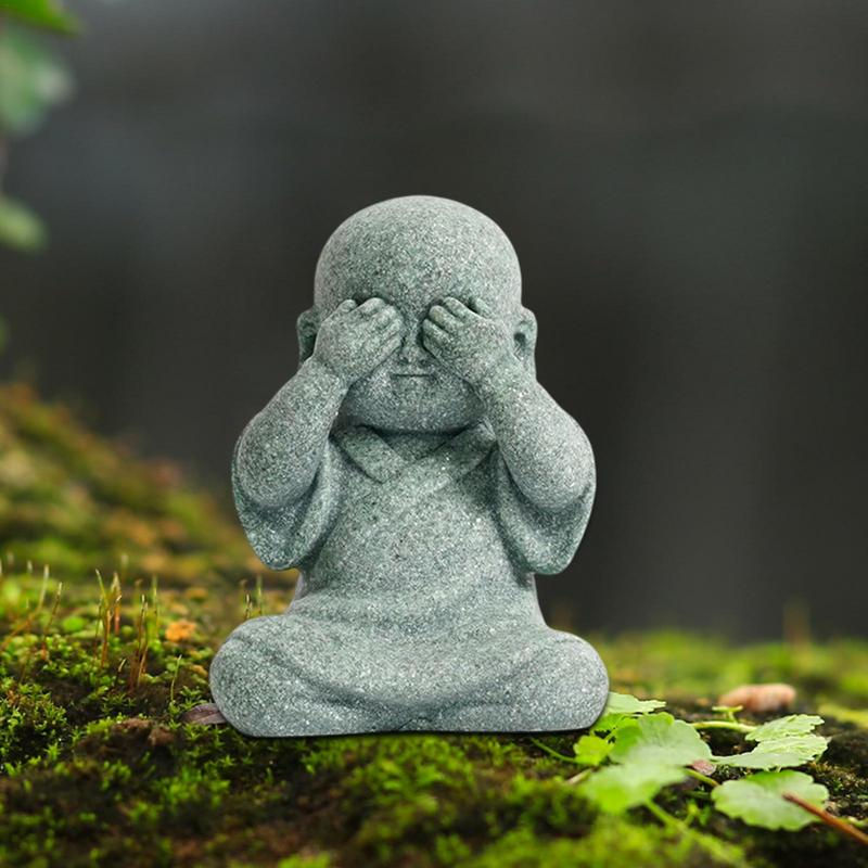الصورة المصغرة: Chinese Monk Figurine Buddha Ornament Carefree Buddha Statue Cute Resin