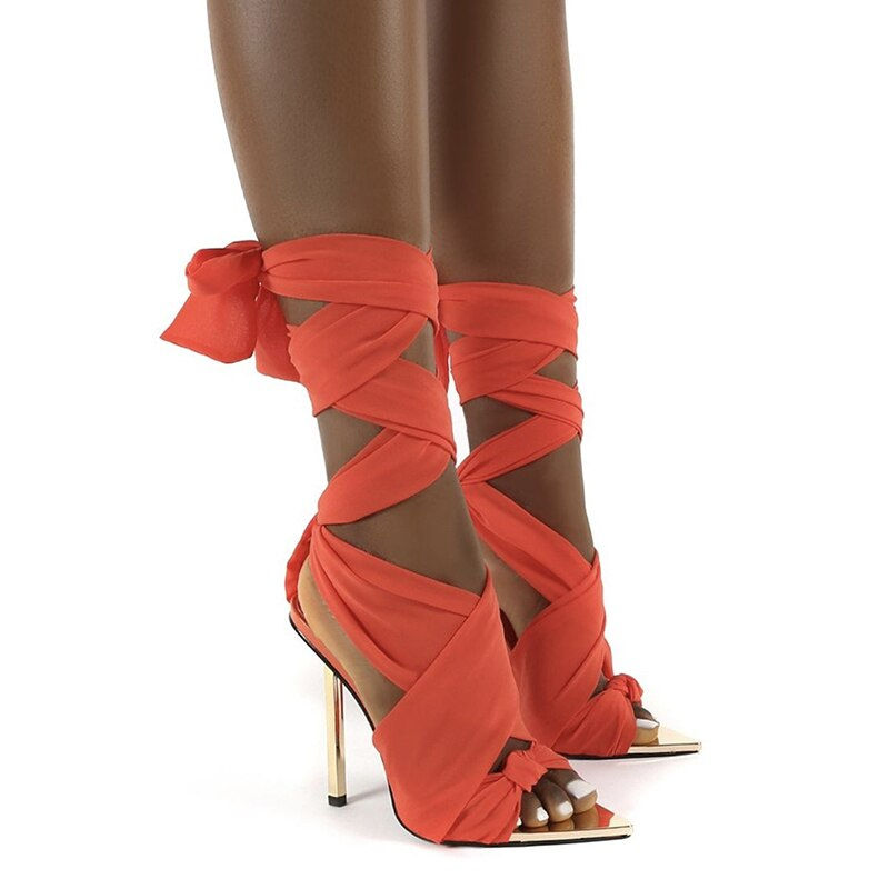 Thumbnail: 2021 Women Summer Super High Thin Heels Gorgeous Sandals Female Fashion
