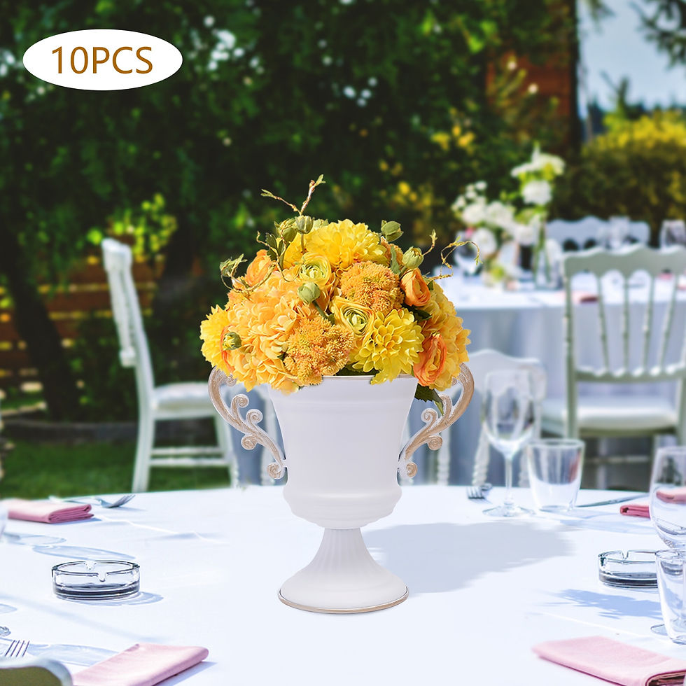 Imej kecil: 10Packs Wedding Centerpieces Flower Decor Vase Wedding Party Flower Holder Whit