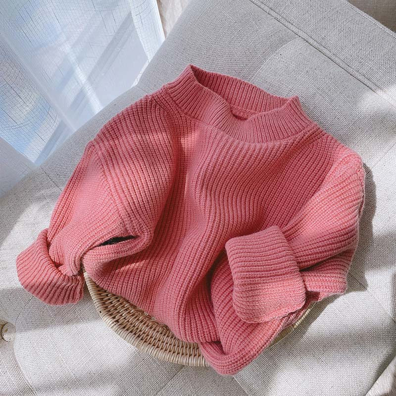 Miniaturbild: Melario Solid Color Baby Girls Soft Wool Knitted Sweater for Children's Tops Cl