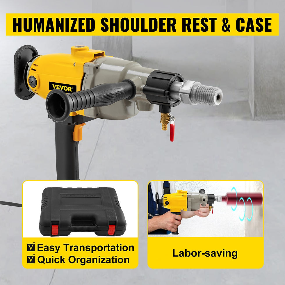 Thumbnail: VEVOR 1880W 2180W Handheld Diamond Core Drill Rig Concrete 110mm 130m