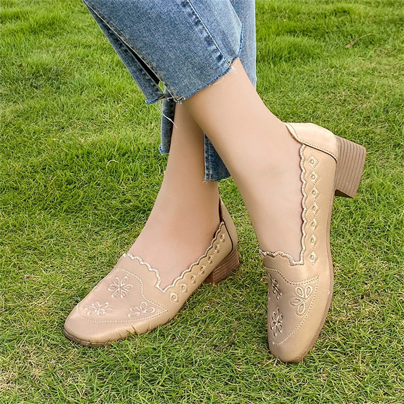 Fashion Women Flat Shoe Elegant Shallow Low-heeled Sandals 2022 Beige Korean Sl