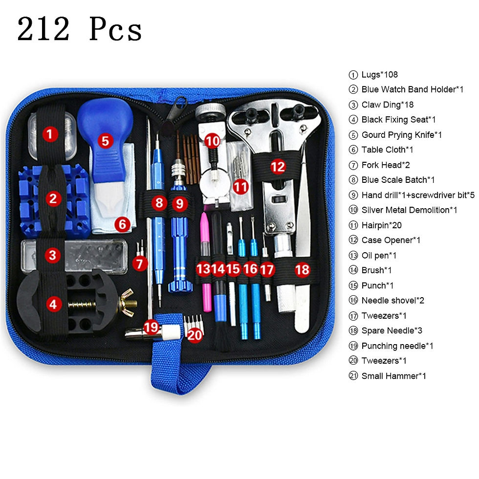 Thumbnail: 147pcs Watch Repair Tool Kit Watchmaker Link Pin Remover Case Opener Spring Bar