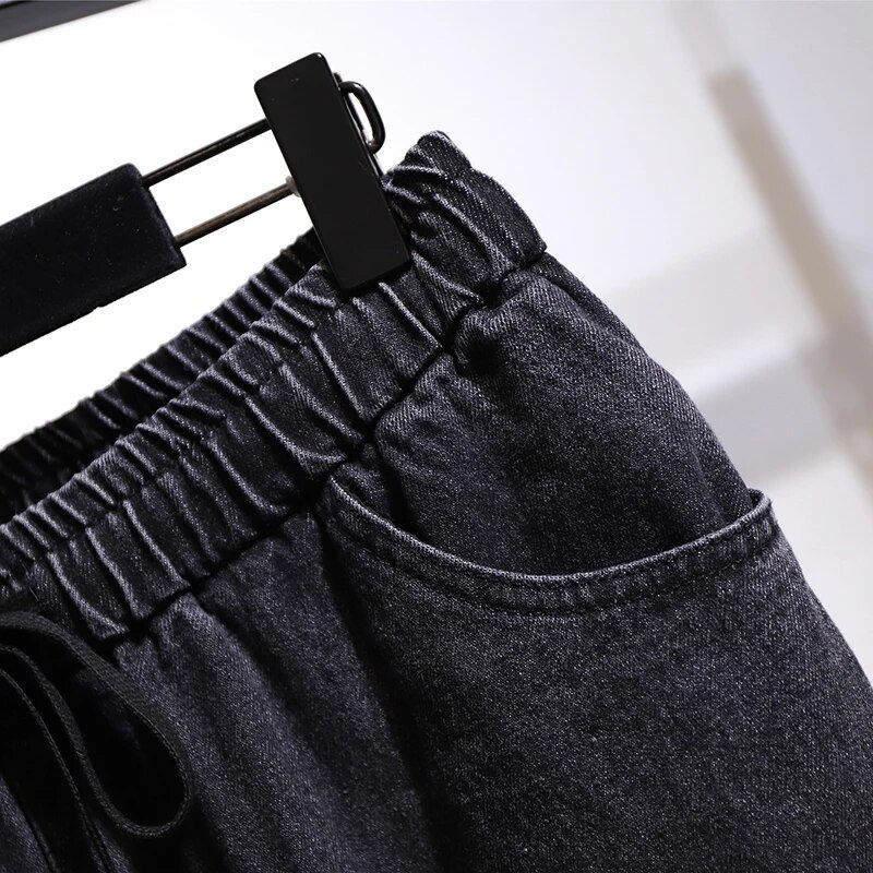 Thumbnail: 61679 Plus Size Women's obese women 2023 autumn new fat sister jeans women high