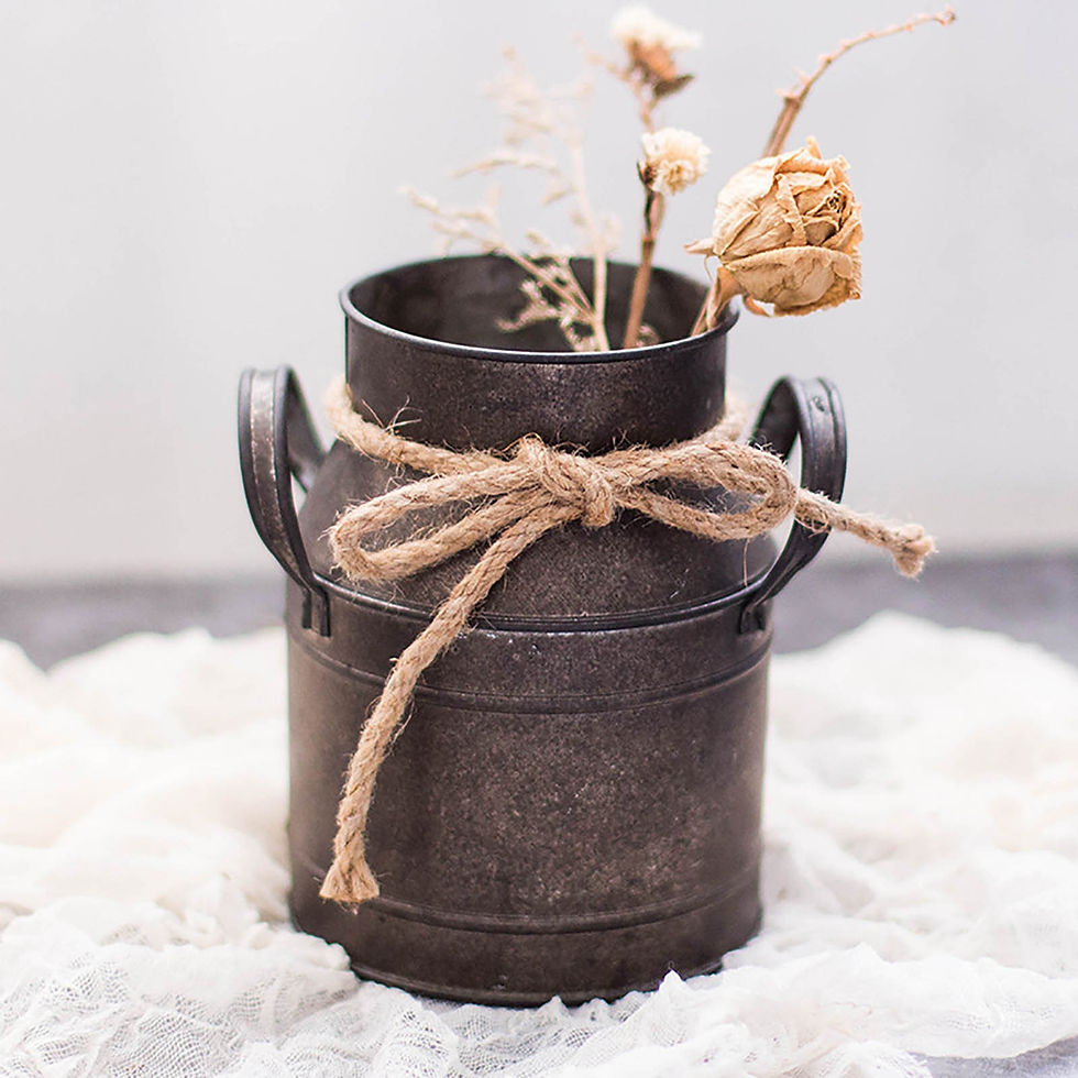 Miniaturbild: Vintage Retro Flower Vase Art Creative Shabby Iron Milk Jug Shape Garden Platin