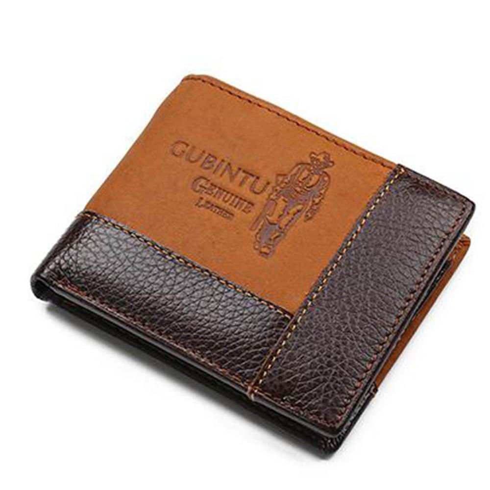 GUBINTU Genuine Leather Men Wallets Coin Pocket Zipper Real Men's Leather Walle