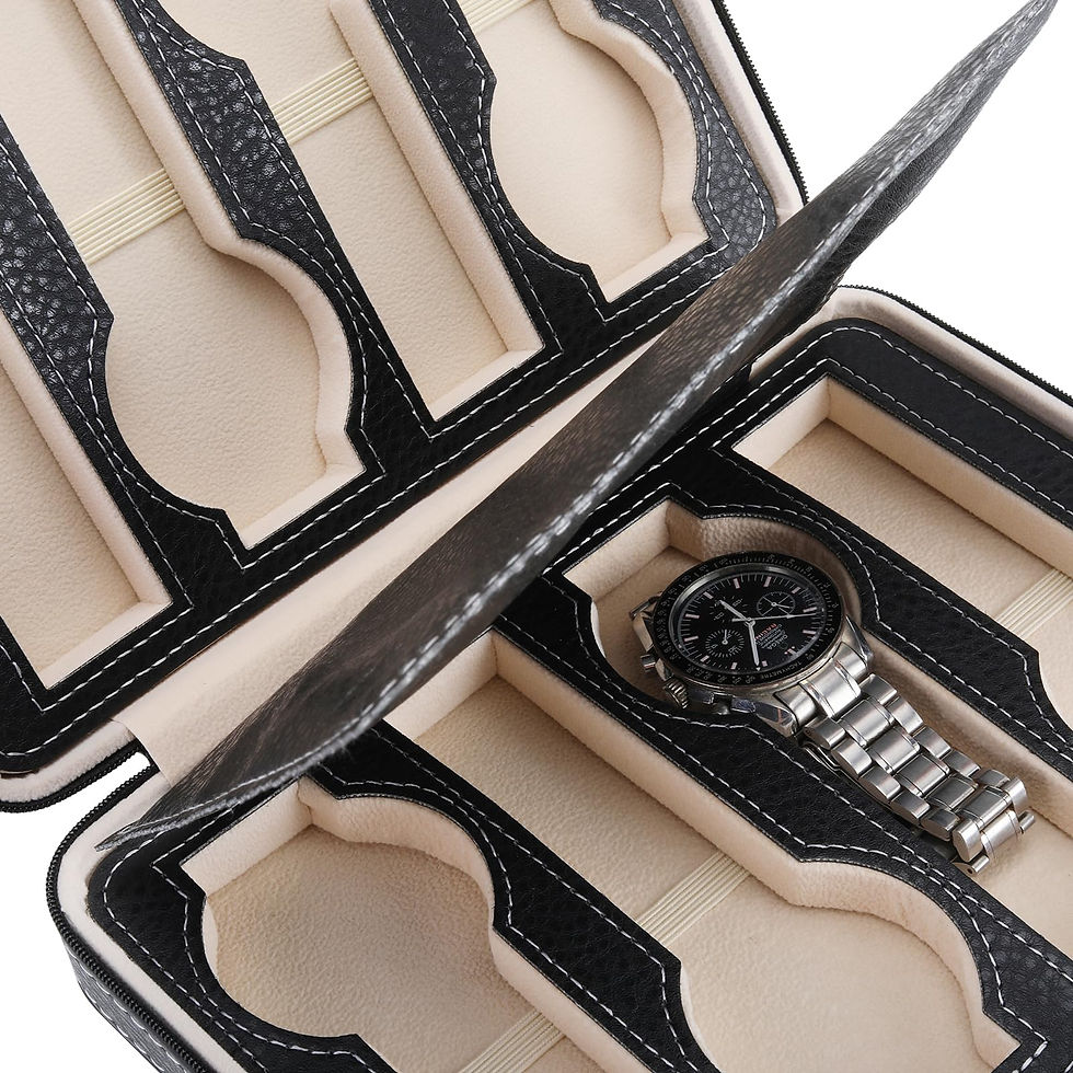 Pikkukuva: 2/4/8 Slots Portable Watch Organizer Box,Zippered Watch Display Storage Box,Tra