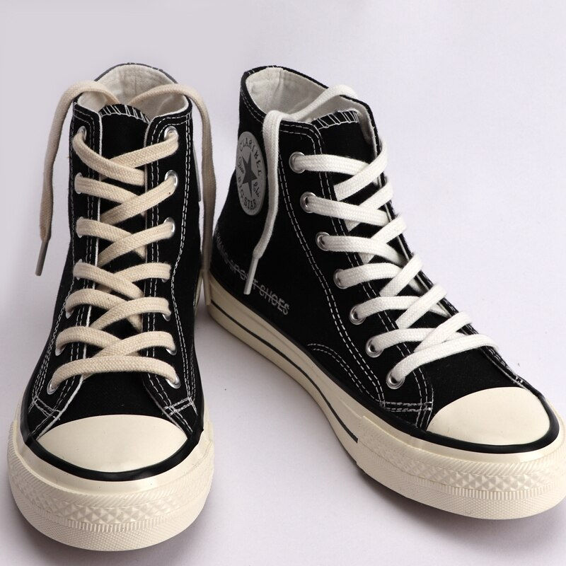 Thumbnail: 1Pair Cotton Flat Shoelaces Sneakers Canvas Shoe laces Women Men Shoelace White