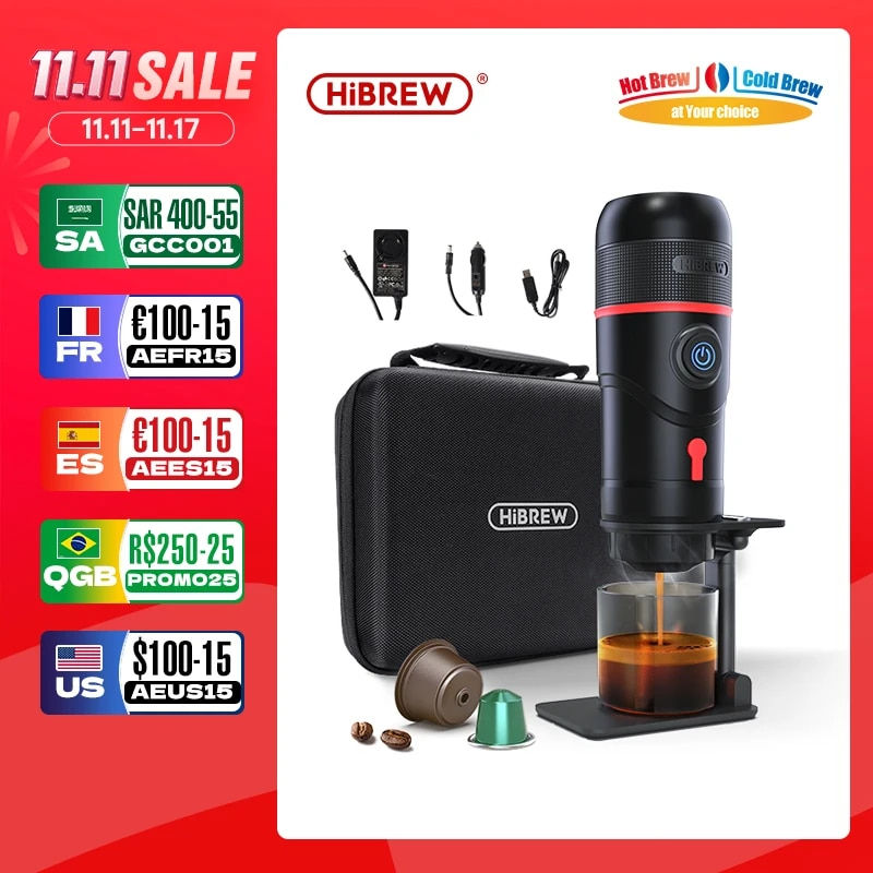 Thumbnail: HiBREW Portable Coffee Machine for Car & Home,DC12V  Expresso Coffee Maker Fit