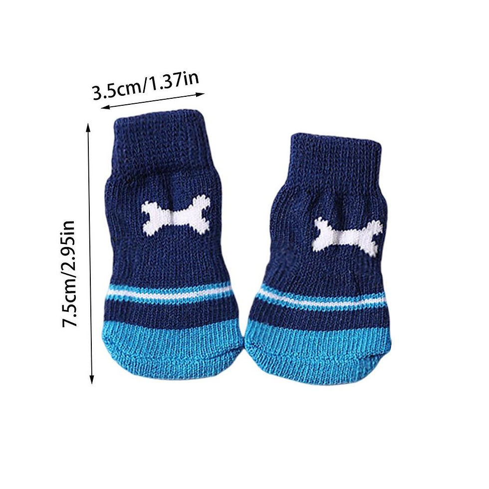 섬네일: Dog Socks Double Side Anti-Slip Socks With Adjustable Straps 2 Pairs Pet Paw Pr