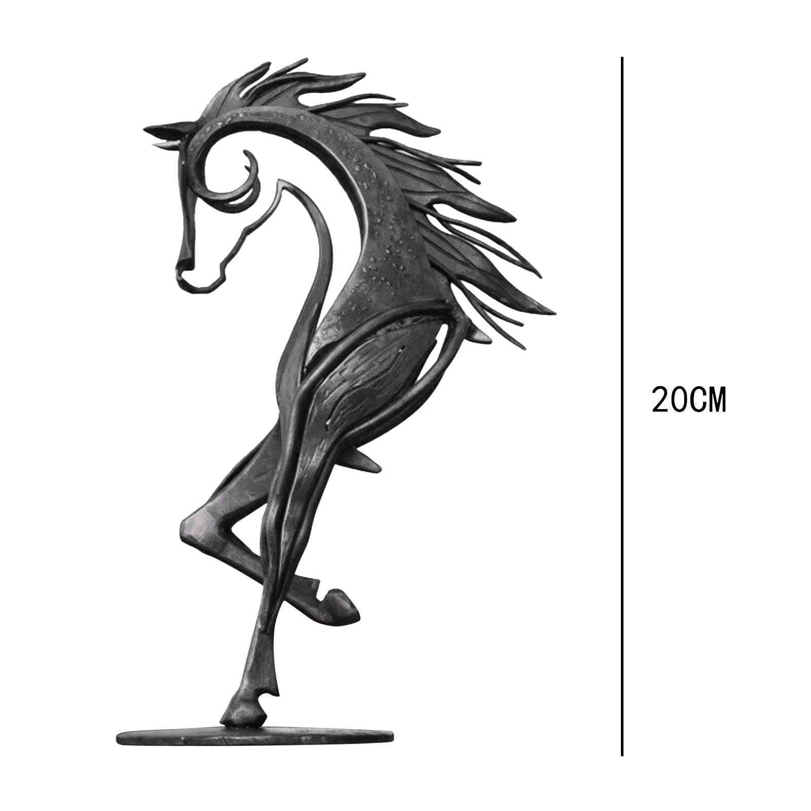 Kiss Horse Metal Iron Sculpture Horse Wings Statue Simple Metal Art Free Horse