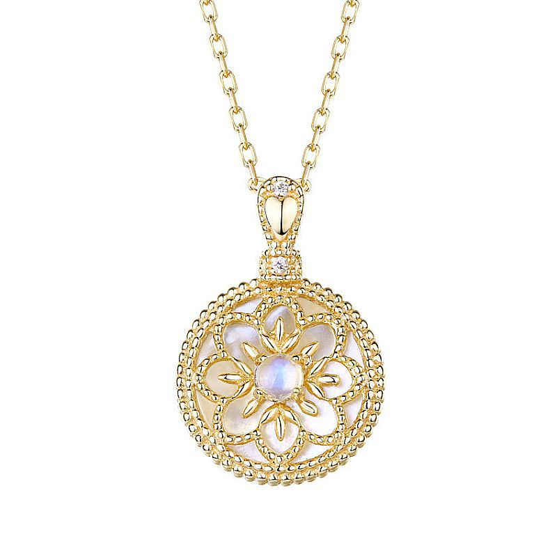 Миниатюра: Fashion Trend Chinese Style White Shell Moonstone Necklace