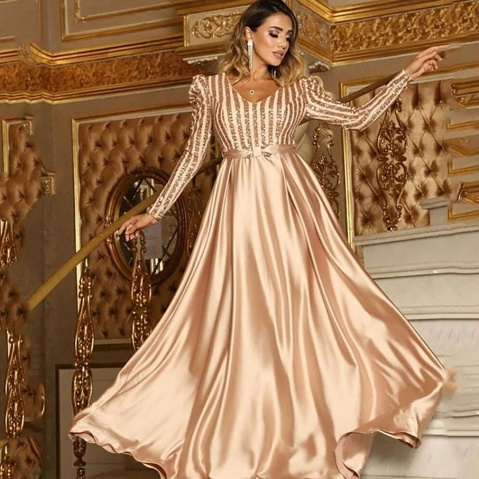 Thumbnail: Hi Shy Bridal Exquisite Evening Dresses Chiffon V-Neck Floor-Length A-LINE Long