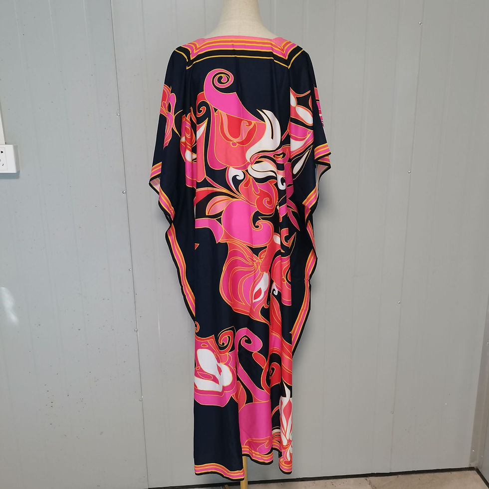 Thumbnail: Kaftan Dress Over Size Women Beach Dress Cover Up Summer Clothes Kimono Mujer V