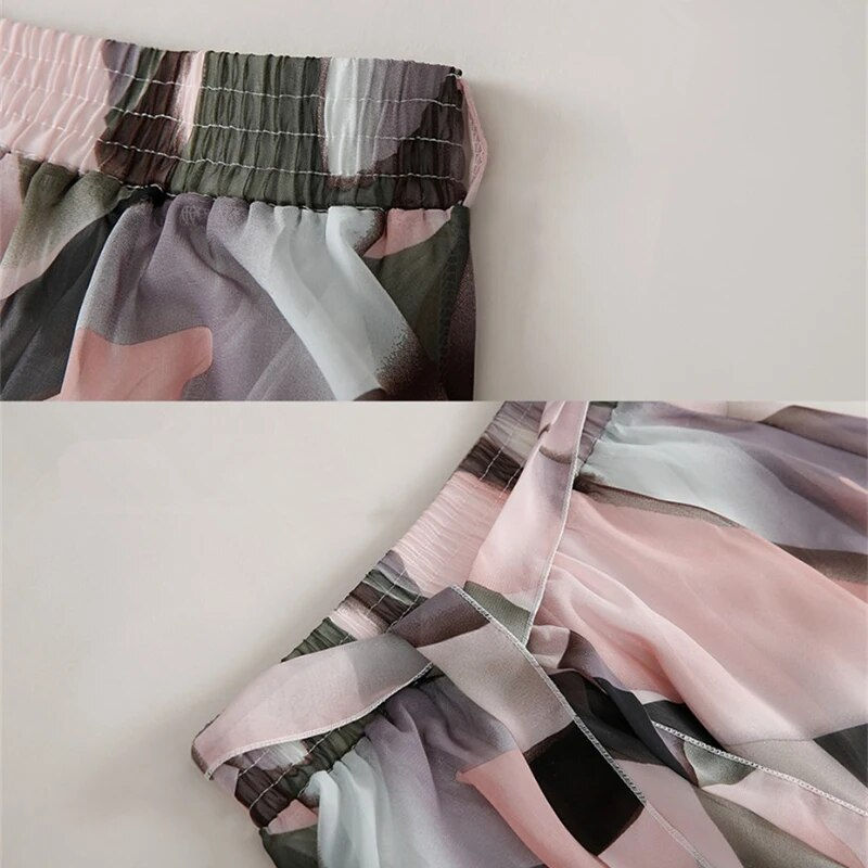 Thumbnail: 2023 Summer Print Floral Skirts For Women Casual Loose Elastic Waist Plus Size