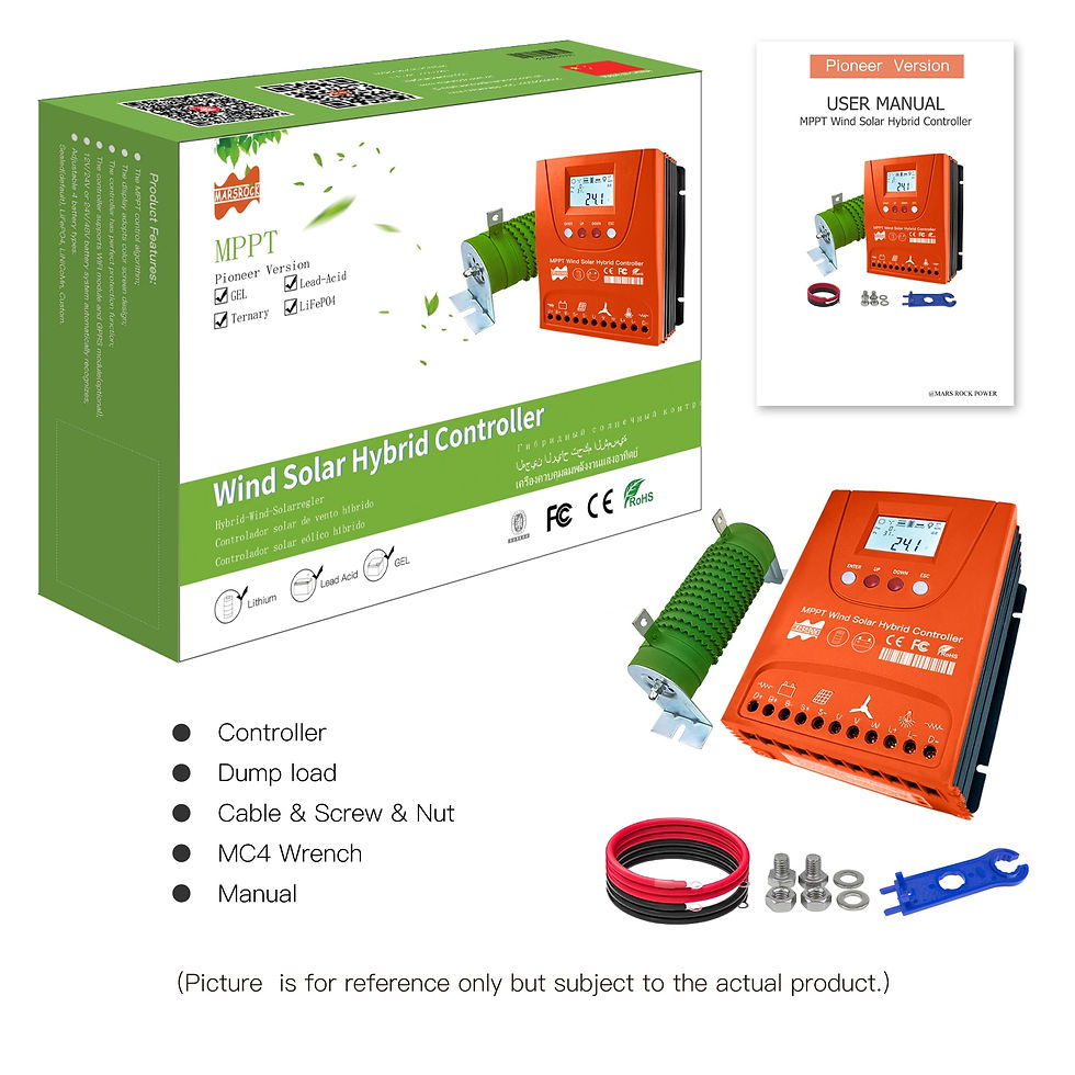 Miniatiūra: 12V 24V 48V 3000W Hybrid Wind Solar Charge Controller MPPT Wind Generator