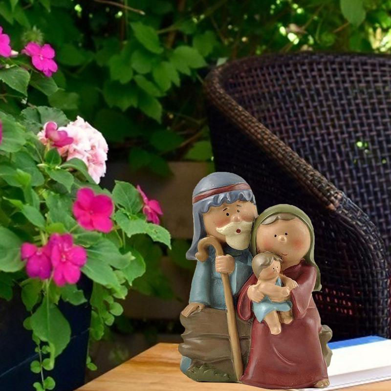 Miniatura: Holy Family Figurine Statue Holy Family Jesus Christ Figurine Nativity Sets Res