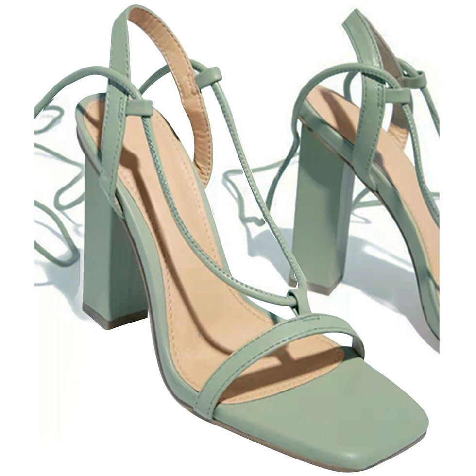 Thumbnail: Summer Women Square Toe Thick Heel Sandals Gorgeous Cross-Tied Lace-Up High