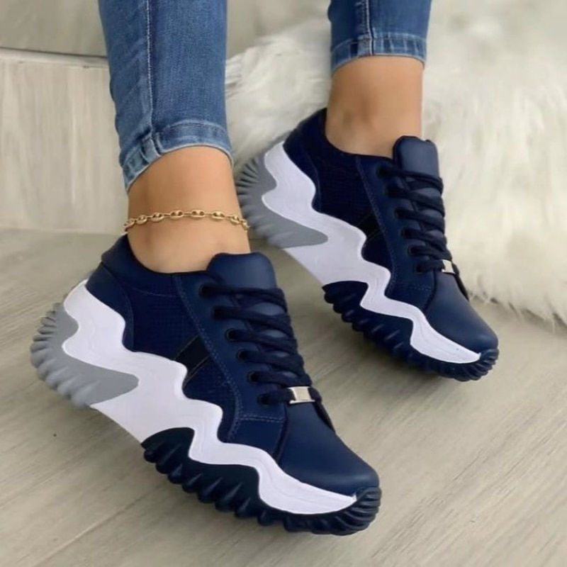 Thumbnail: 2023 New Breathable Vulcanized Shoes Women Casual Platform Sneakers Summer Thic