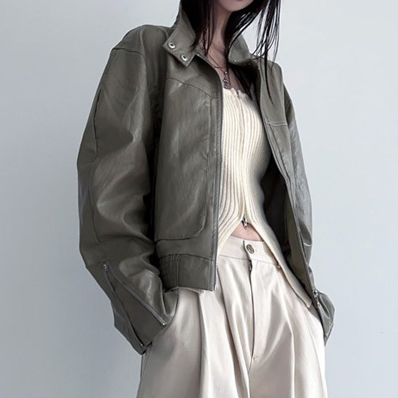 Thumbnail: Loose Jacket Coat Women's Outer Leather Coat
