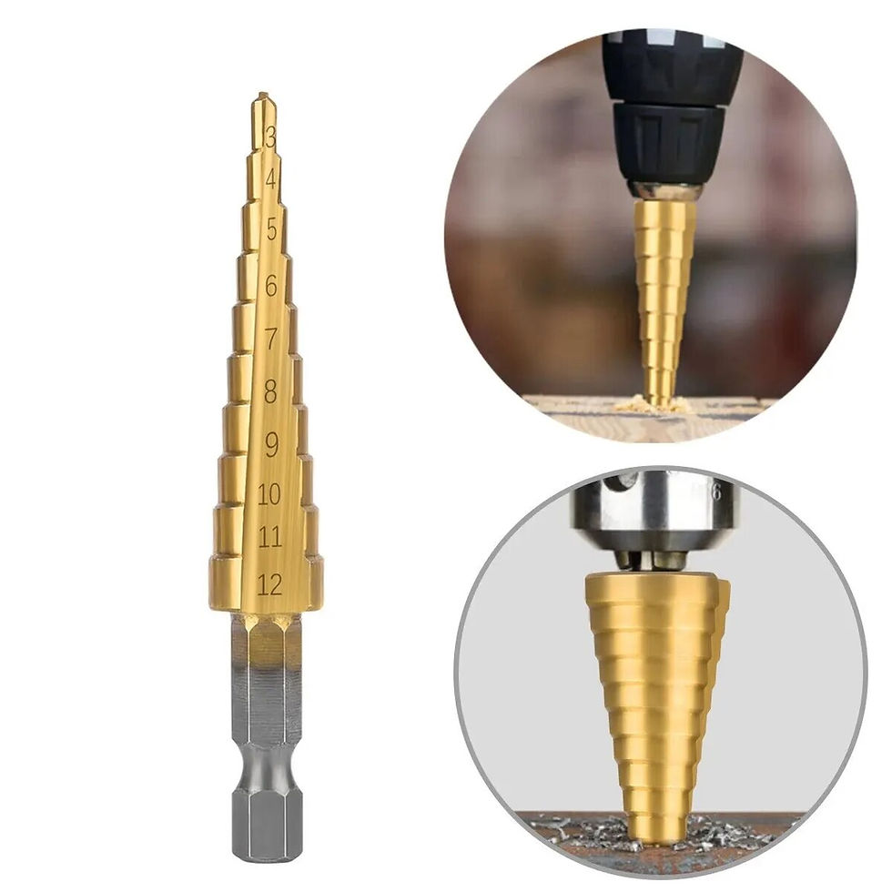 Thumbnail: 3-12 4 -12 4-20MM HSS Straight Fluted Pagoda Step Drill 3Pcs Cloth Bag Hex Shan