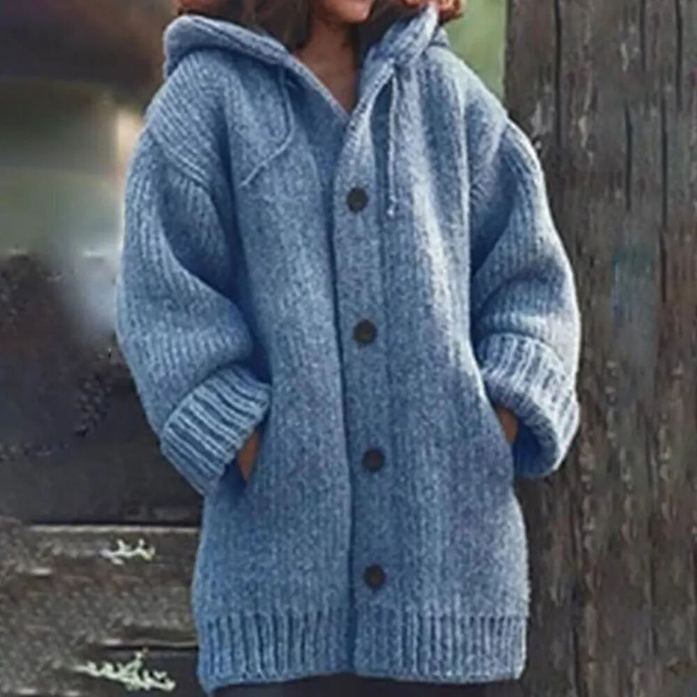 Thumbnail: Plus Size Women Sweater Casual Single-breasted Cardigans Coat Loose Knitted Coa