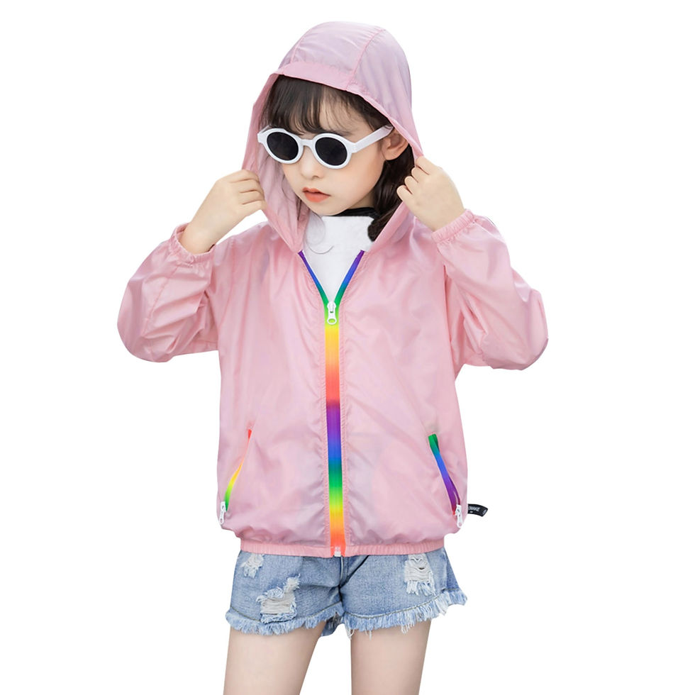 Thumbnail: Baby Boys Girls Sunscreen Jackets Soild Colour Hooded Toddler Outerwear Zipper