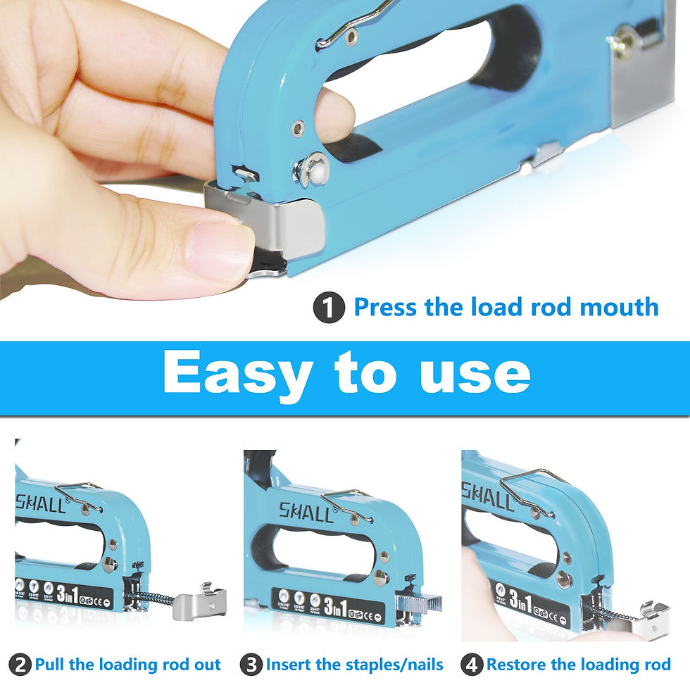 Thumbnail: SHALL 3 In 1 Nail Gun DIY Furniture Construction Stapler Upholstery Staple Gun