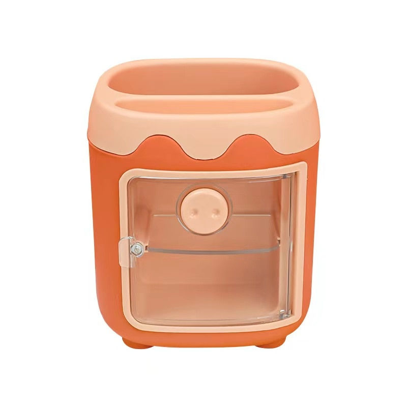 Miniaturebillede: Cartoon Multi Grid Cute Rreative Piggy Drawer Pen Holder Girl Heart Student Mul