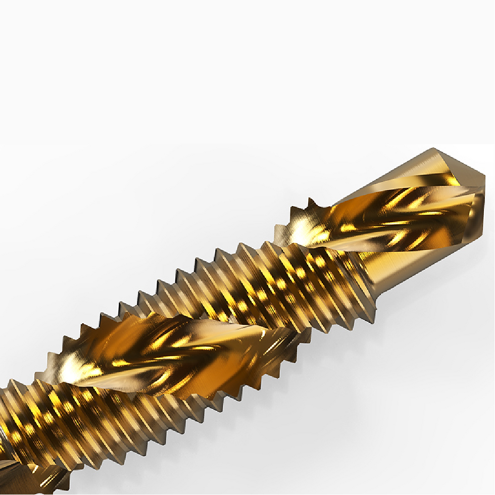 Thumbnail: New Titanium Plated Hex Shank HSS Screw Thread Metric Tap Drill Bits Screw