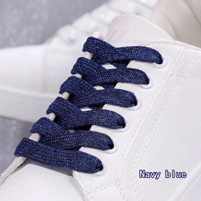 Thumbnail: NEW Fashion Glitter Shoelaces Colorful Flat Shoe laces for Athletic Running Sne