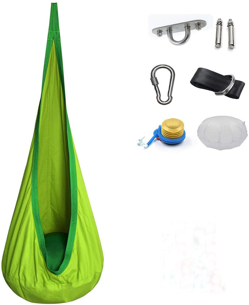 Thumbnail: New Children's Hanging Chair Portable Parachute Cloth Swing Bed Indoor Courtyar