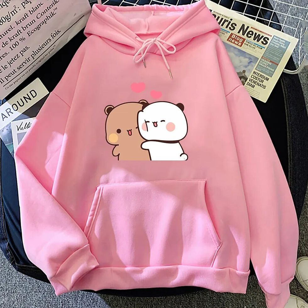 Thumbnail: Cartoon Panda Bubu And Dudu Women Plus Size Hoodie Sweatshirt Kawaii Harajuku R