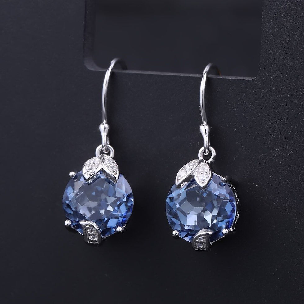 Miniatiūra: GEM'S BALLET 925 Sterling Silver Fine Jewelry Mystic Quartz Iolite Blue Gemston
