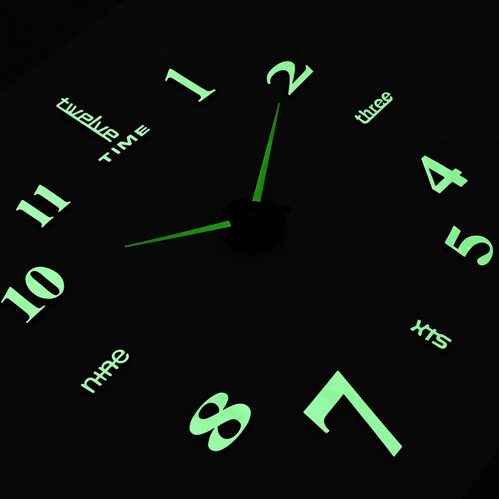 Miniatura: 27/37/47 Inch Luminous Glow In Dark 3D Wall Clocks Large Clock Watch DIY