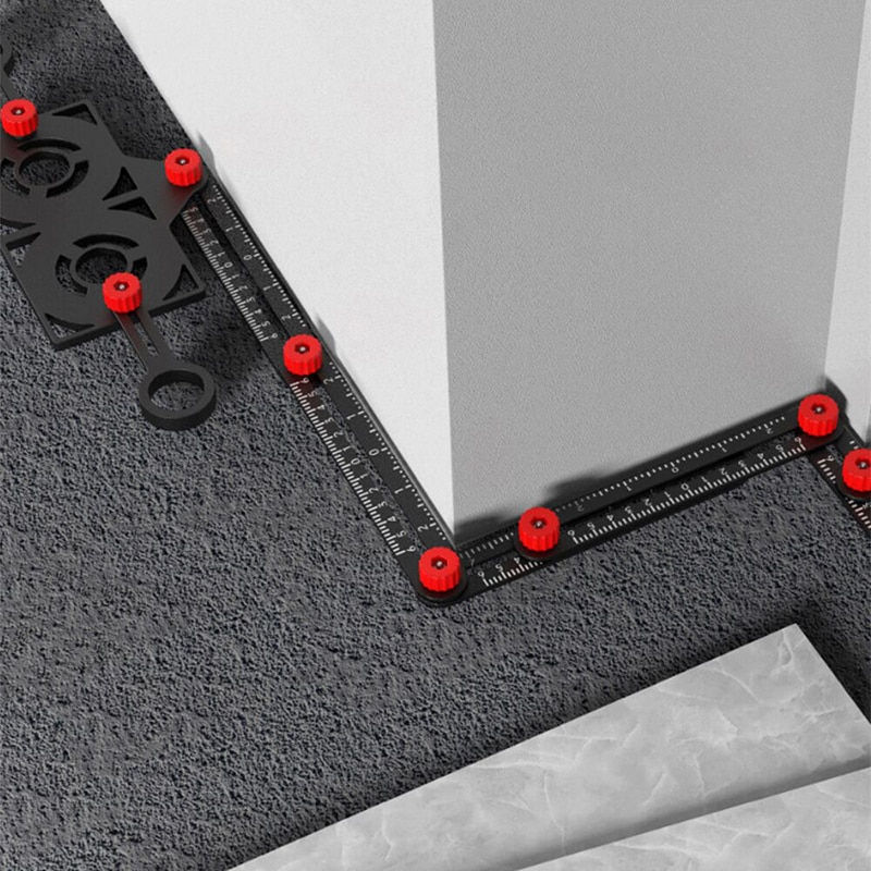 Thumbnail: 4/6/9/12 Aluminum Alloy Folding Ruler For Tile Positioning Opening Manual DIY M