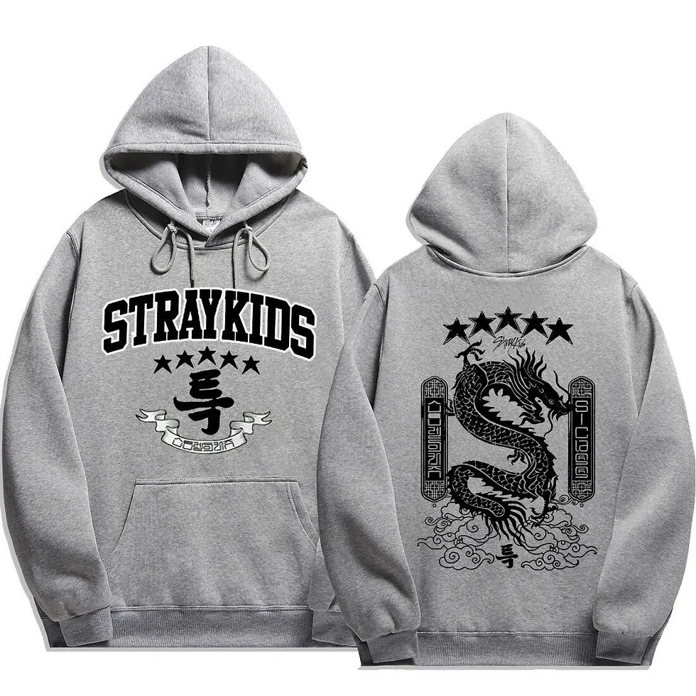 Миниатюра: Stray Kids Men's And Women's Plus Size Hooded Sweatshirt, Five-star Dragon Patt