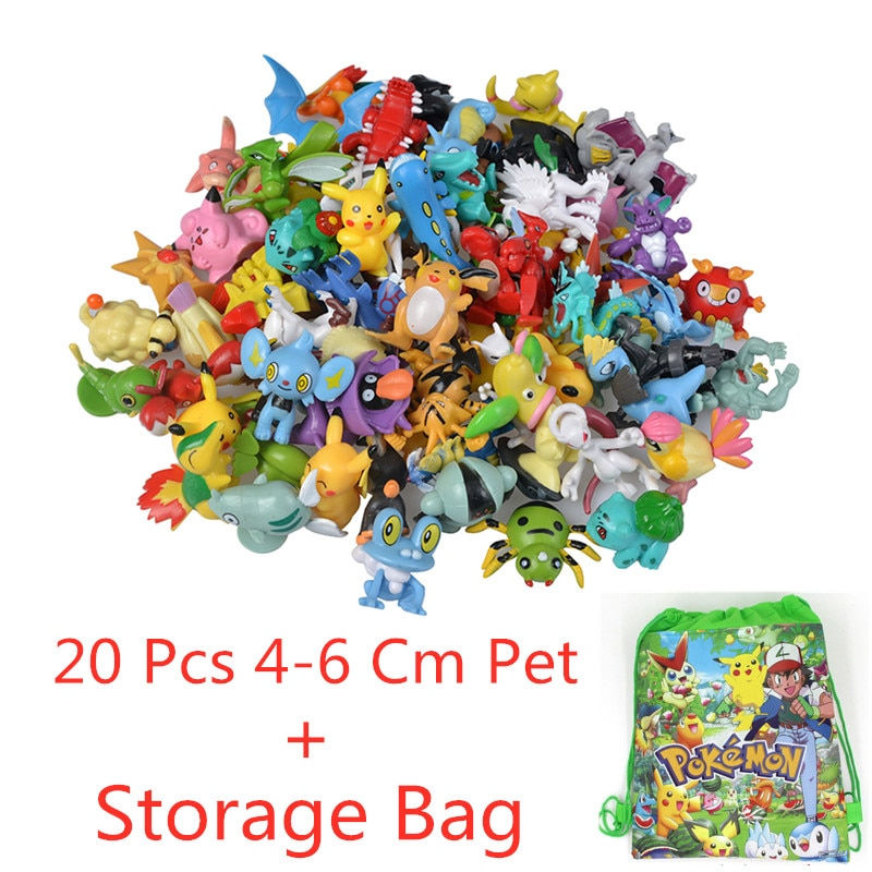Thumbnail: 20-100Pcs 4-6 Cm Anime Pokemon Big Figure Toy Pikachu Action Figure Model Ornam