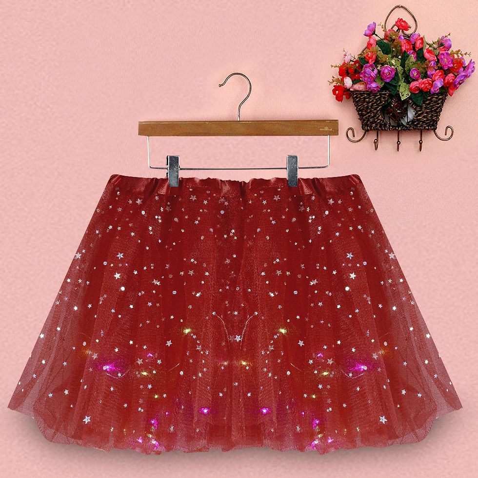Pikkukuva: Led Glowing Light Women Tulle Star Skirt Short Tutu Mini Skirt Adult Fancy Ball