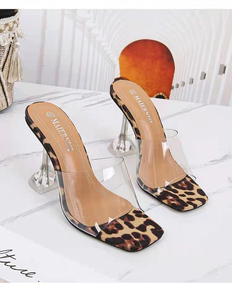 Thumbnail: 2022 Women Shoes Leopard Print Sandals Open Toe High Heels Women