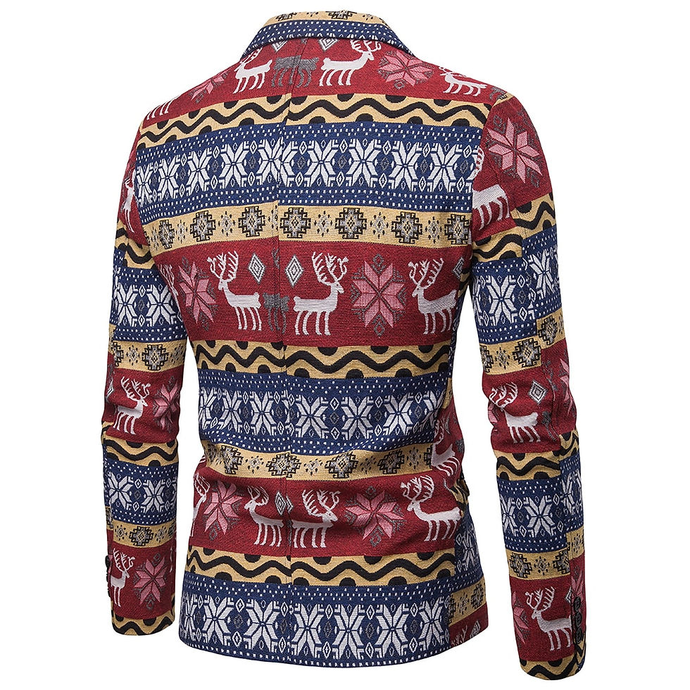 Miniatura: Men's Christmas New Long Sleeve Casual Suit Jacket Fair Isle Classic Retro Jacq