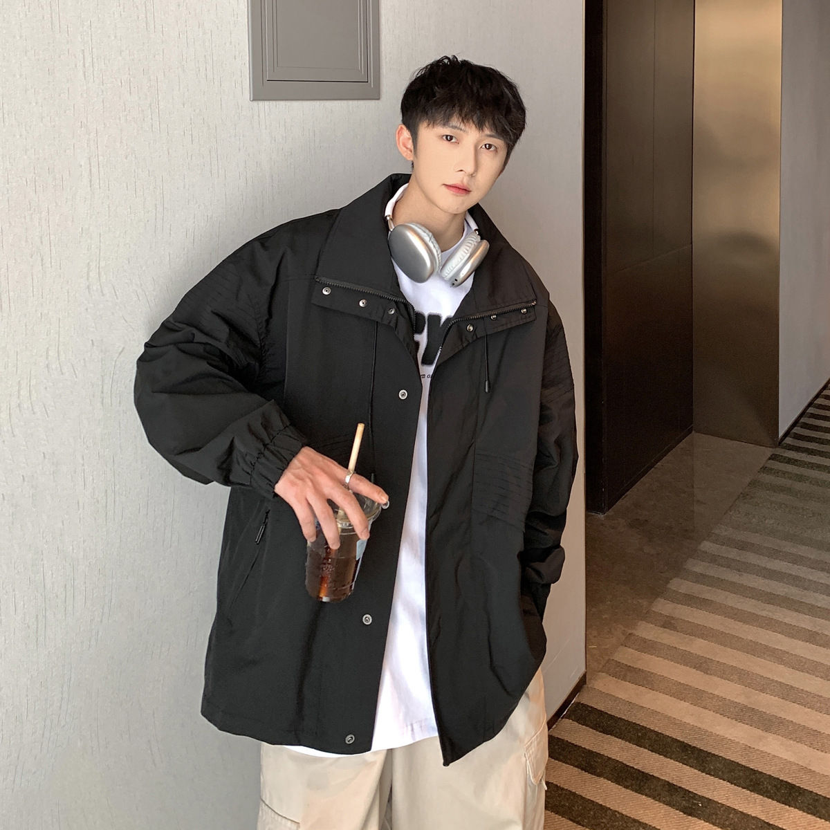 Fashion Loose Fake Two Piece Jacket